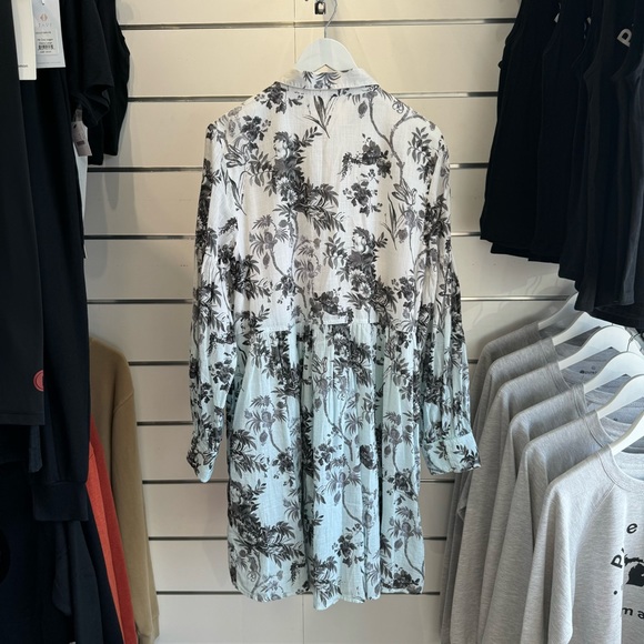 Anthropologie Lavinia Embroidered Shirt Dress Cottagecore Floral Flowing Cotton - Picture 2 of 8